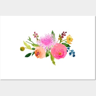 Floral Watercolor, Pink Renunculus Posters and Art